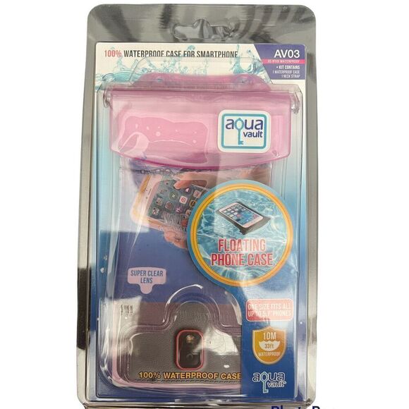 AquaVault 100% Waterproof Floating Smart Phone Case & Money Pouch AV03 PINK - Picture 1 of 2